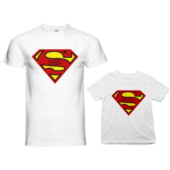 Coordinato t-shirt padre figlio super dad super son super daughter Per il papà