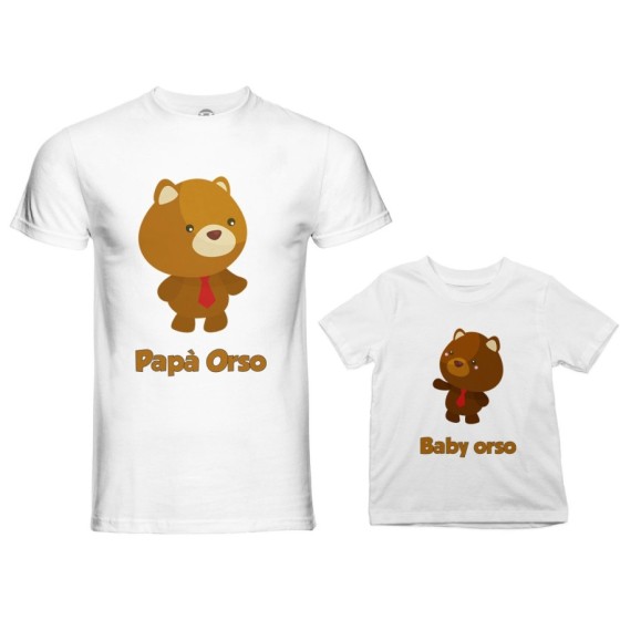 Coordinato t-shirt padre figlio papà orso baby orso Per il papà