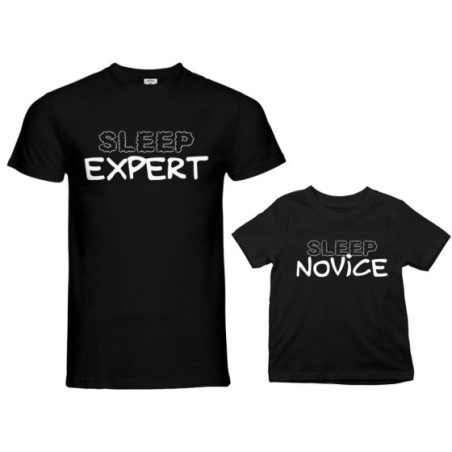 Coordinato t-shirt padre figlio sleep expert sleep novice