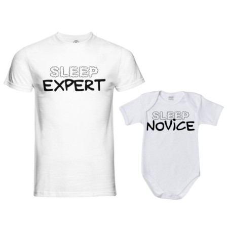 Coordinato t-shirt padre figlio sleep expert sleep novice Per il papà