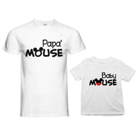 Coordinato t-shirt padre figlio papà mouse baby mouse