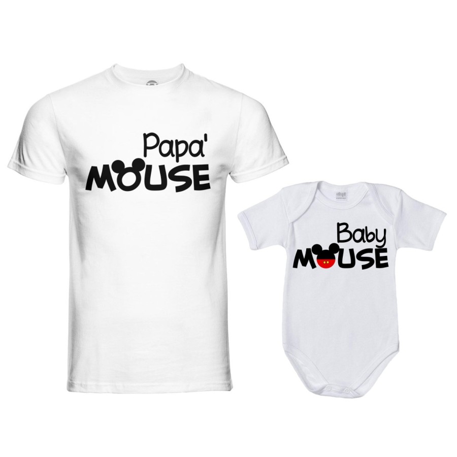 Coordinato t-shirt padre figlio papà mouse baby mouse Per il papà