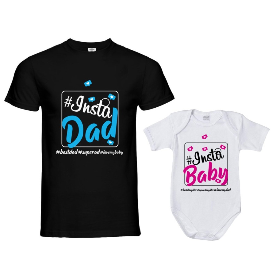 Coordinato t-shirt padre figlio insta dad insta baby Per il papà