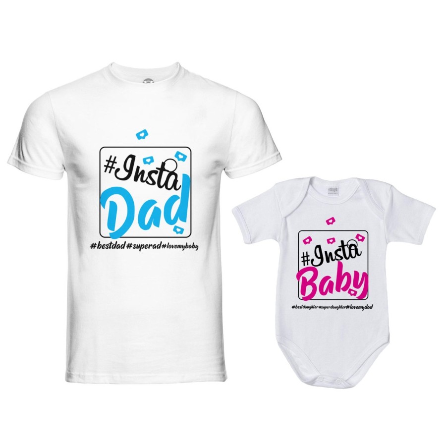 Coordinato t-shirt padre figlio insta dad insta baby Per il papà