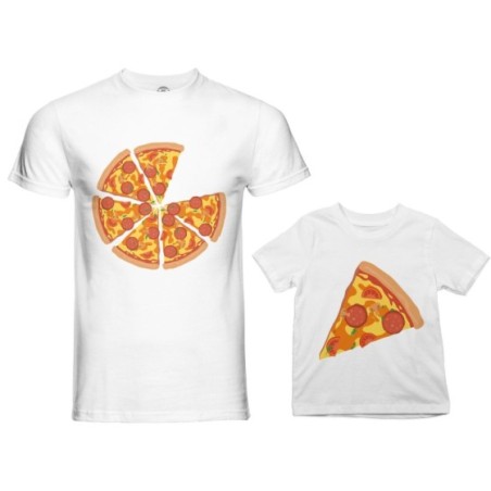 Coordinato t-shirt padre figlio pizza