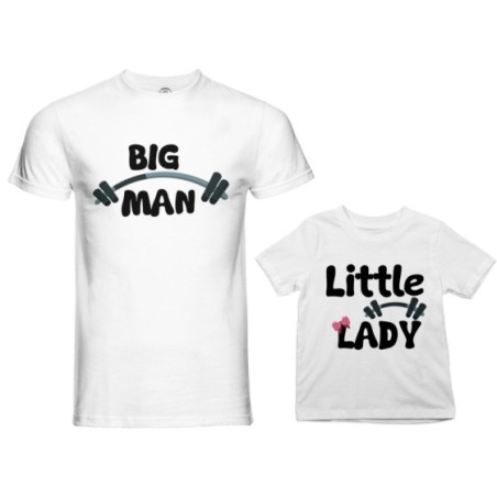 Coordinato t-shirt padre figlio big man little man little lady fitness Per il papà