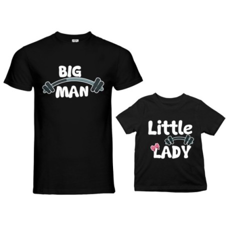 Coordinato t-shirt padre figlio big man little man little lady fitness Per il papà