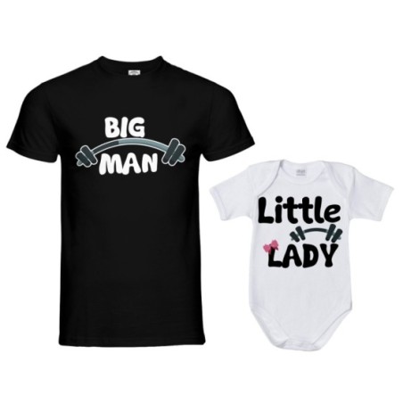 Coordinato t-shirt padre figlio big man little man little lady fitness Per il papà