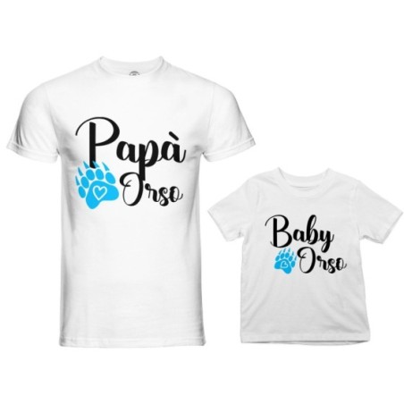 Coordinato t-shirt padre figlio papà zampa orso