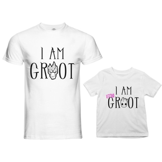 Coordinato t-shirt padre figlio i am groot i am little groot Per il papà 2