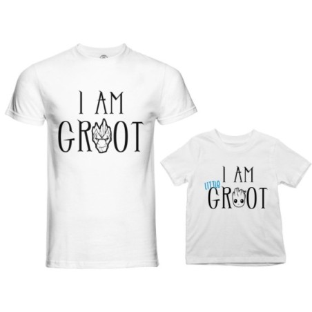 Coordinato t-shirt padre figlio i am groot i am little groot Per il papà