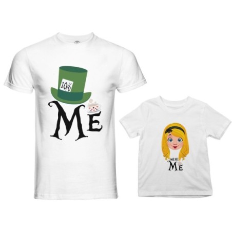 Coordinato t-shirt padre figlia me cappellaio matto mini...