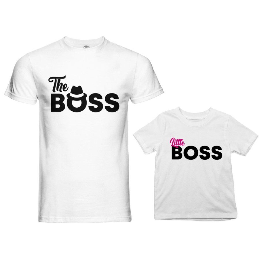 Coordinato t-shirt padre figlio the boss little boss Per il papà