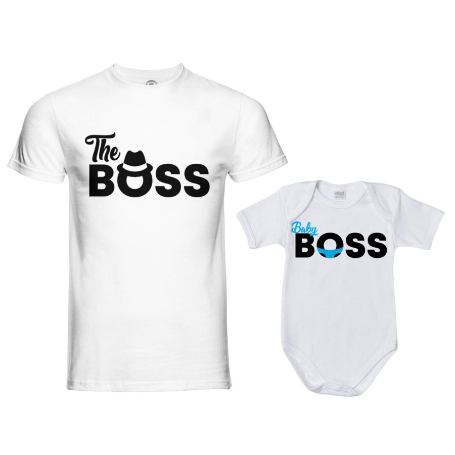 Coordinato t-shirt padre figlio the boss little boss Per il papà