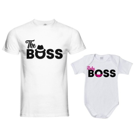 Coordinato t-shirt padre figlio the boss little boss Per il papà