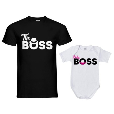 Coordinato t-shirt padre figlio the boss little boss Per il papà