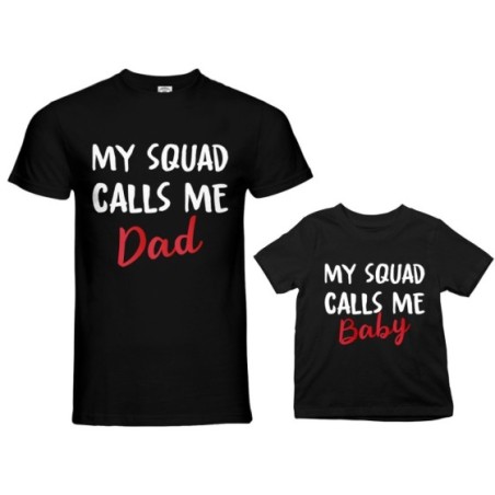 Coordinato t-shirt padre figlio my squad calls me dad
