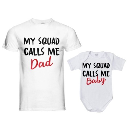 Coordinato t-shirt padre figlio my squad calls me dad Per il papà
