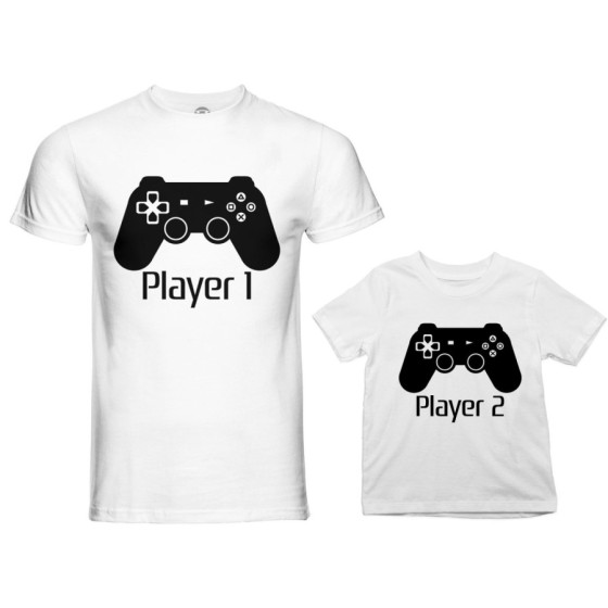 Coordinato t-shirt padre figlio player one player two playstation Per il papà 2