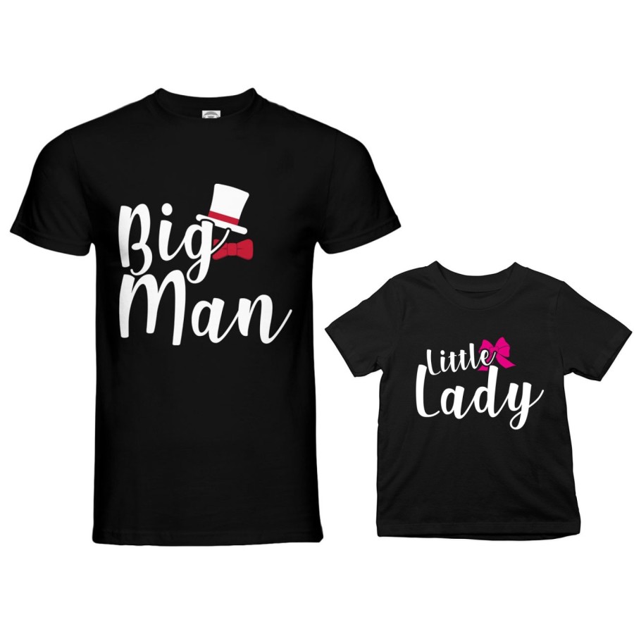 Coordinato t-shirt padre figlio big man little boy little lady Per il papà
