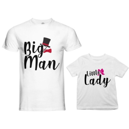 Coordinato t-shirt padre figlio big man little boy little lady Per il papà