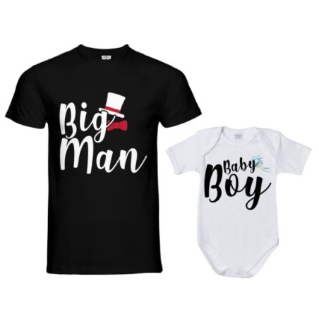Coordinato t-shirt padre figlio big man little boy little lady Per il papà