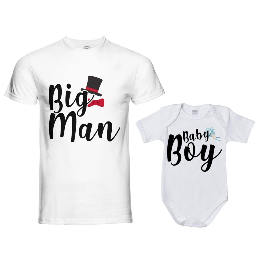 Coordinato t-shirt padre figlio big man little boy little lady Per il papà