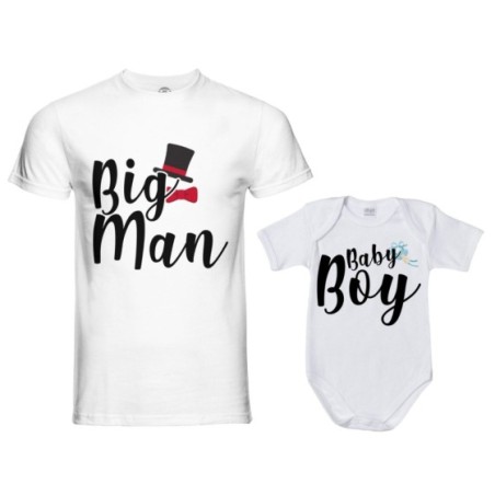 Coordinato t-shirt padre figlio big man little boy little lady Per il papà