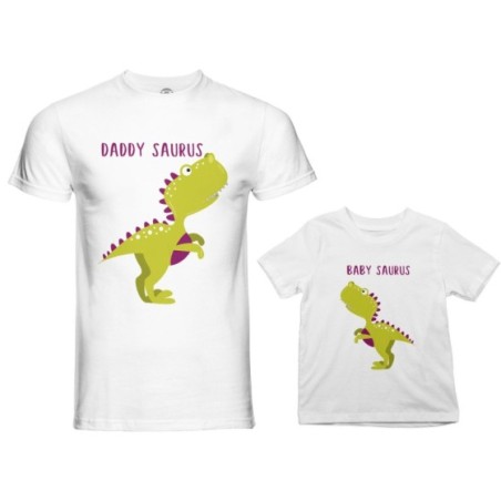 Coordinato t-shirt padre figlio daddy saurus baby saurus