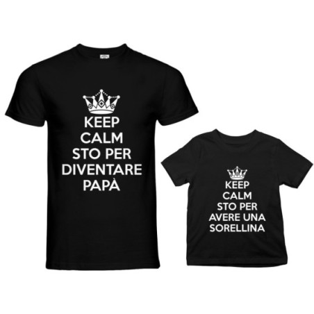 Coordinato t-shirt padre figlio keep calm sto per...