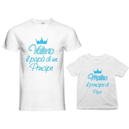 Coordinato t-shirt padre figlio personalizzato con nome...