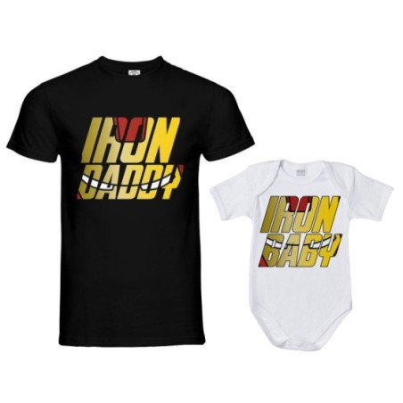 Coordinato t-shirt padre figlio iron daddy iron boy sign Per il papà