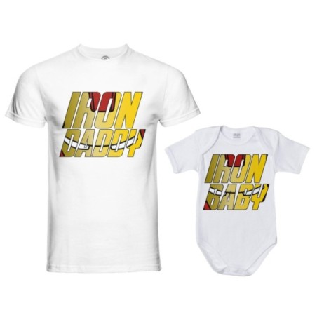 Coordinato t-shirt padre figlio iron daddy iron boy sign Per il papà