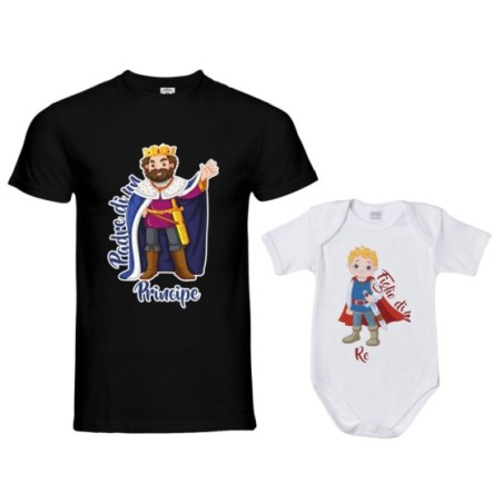 Coordinato t-shirt padre figlio padre di un principe figlio di un re Per il papà