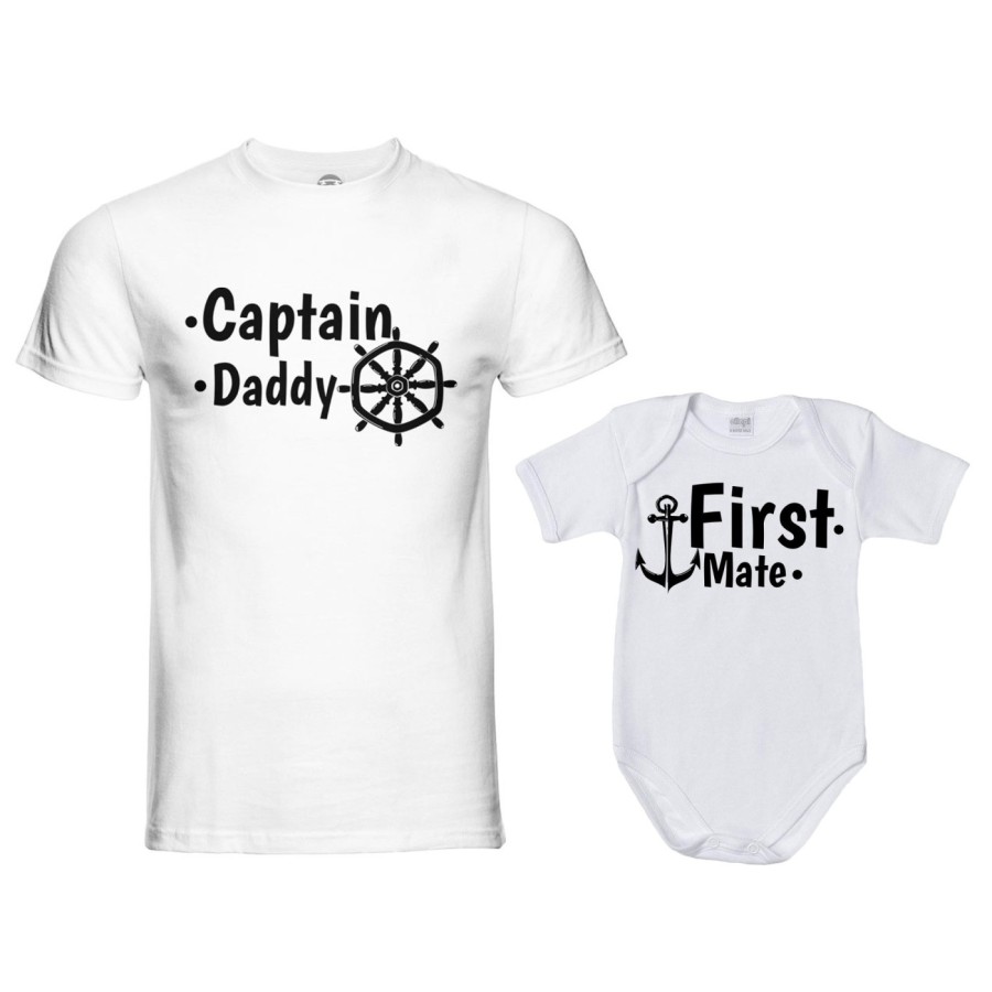 Coordinato t-shirt padre figlio captain daddy first mate Per il papà