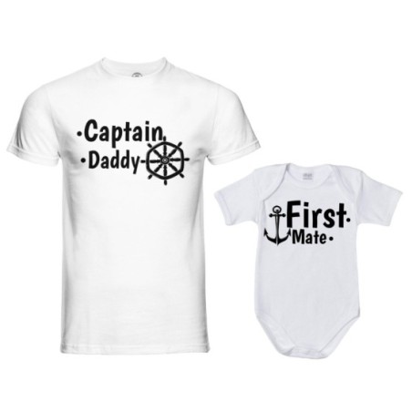 Coordinato t-shirt padre figlio captain daddy first mate Per il papà