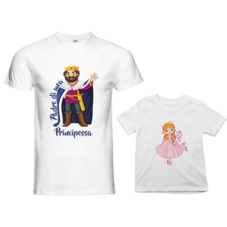 Coordinato t-shirt padre figlia padre di una principessa...
