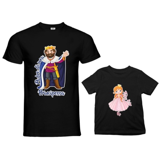 Coordinato t-shirt padre figlia padre di una principessa  figlia di un re Per il papà 2
