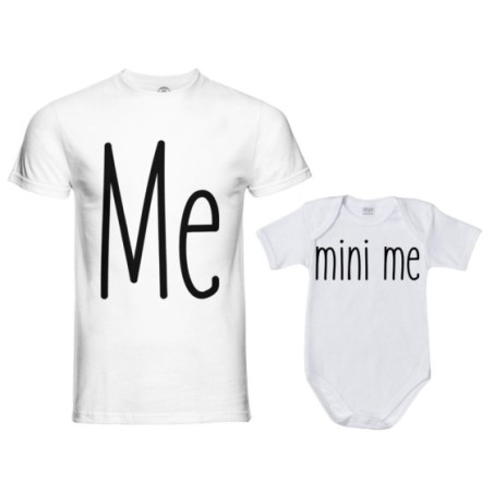 Coordinato t-shirt e body neonato padre figlio me mini me