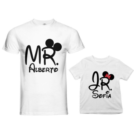 Coordinato t-shirt e body neonato padre figlio personalizzabile con nomi mr e jr Per il papà