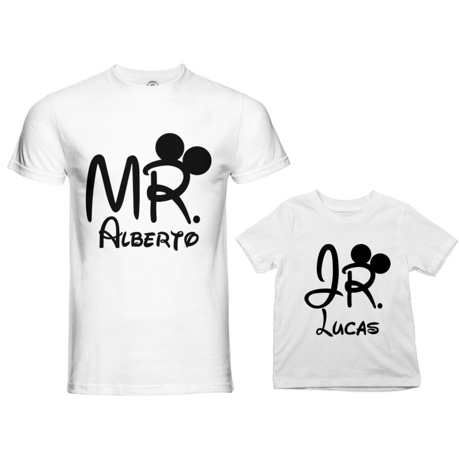 Coordinato t-shirt e body neonato padre figlio personalizzabile con nomi mr e jr Per il papà