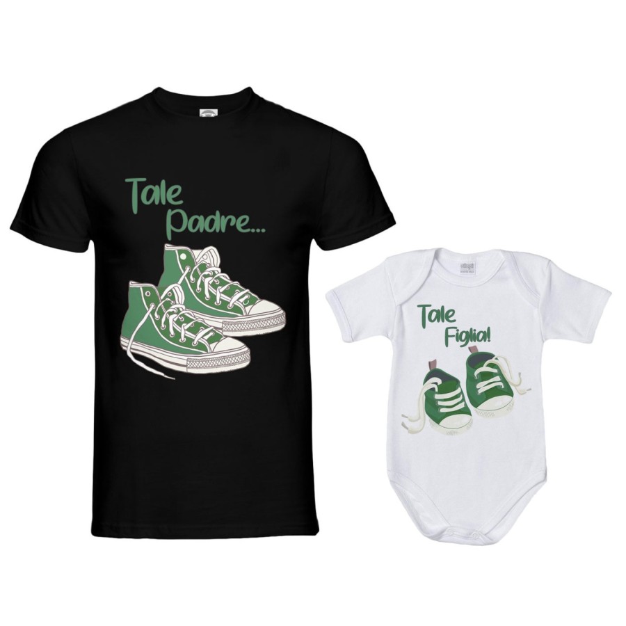 Coordinato t-shirt e body neonato padre figlio tale padre tale figlio tale figlia all star Per il papà