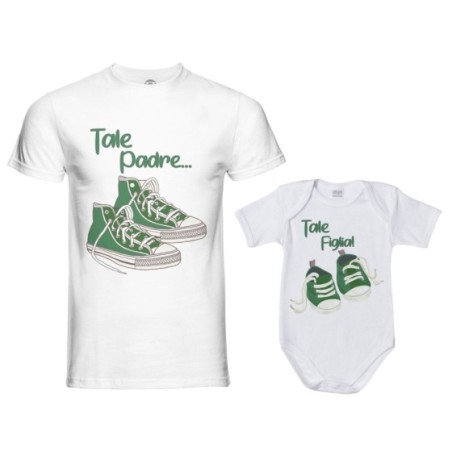 Coordinato t-shirt e body neonato padre figlio tale padre tale figlio tale figlia all star Per il papà