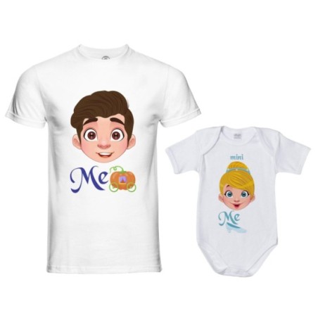 Coordinato t-shirt e body neonato padre figlia me...