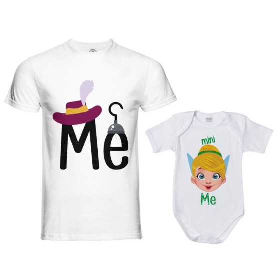 Coordinato t-shirt e body neonato padre figlia me capitano uncino mini trilly Per il papà