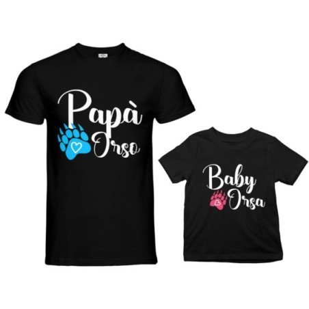 Coordinato t-shirt e body neonato padre figlio papà zampa orso Per il papà