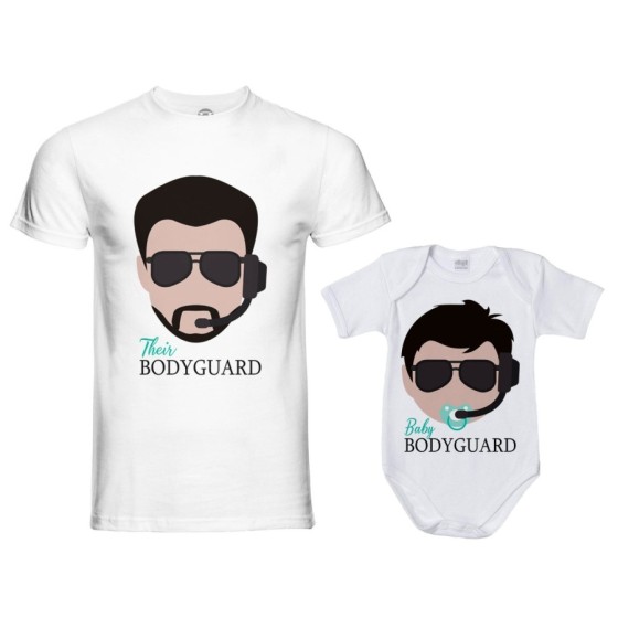 Coordinato t-shirt e body neonato padre figlio bodyguard baby bodyguard Per il papà 2