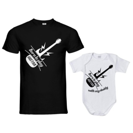 Coordinato t-shirt e body neonato padre figlio born to...