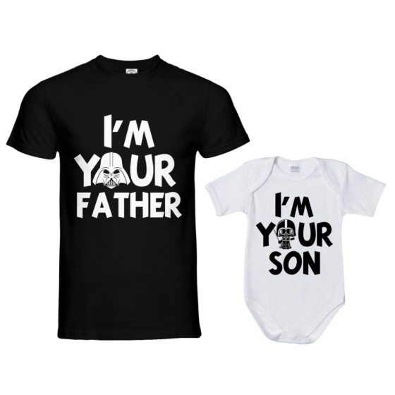 Coordinato t-shirt e body neonato padre figlio i am your father i am your son Per il papà