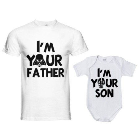 Coordinato t-shirt e body neonato padre figlio i am your father i am your son Per il papà